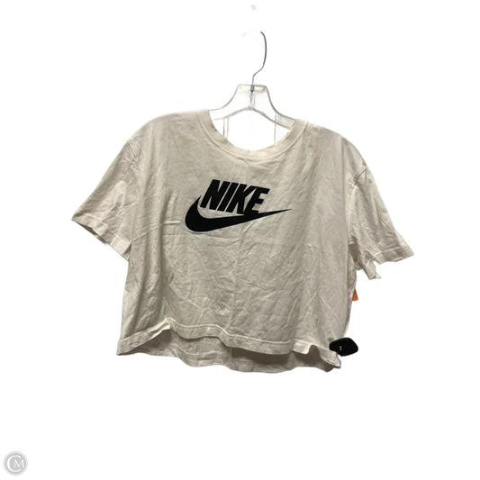 Athletic Top Short Sleeve By Nike In White, Size: L