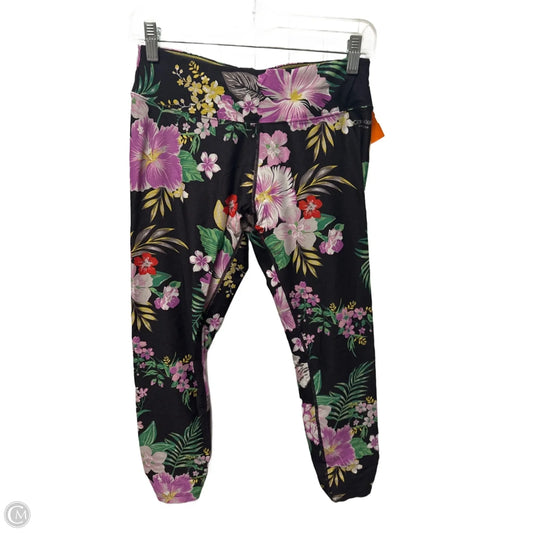 Athletic Leggings By Calvin Klein In Floral Print, Size: M