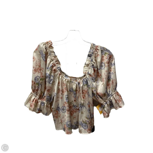 Top Short Sleeve By Wayf In Floral Print, Size: M