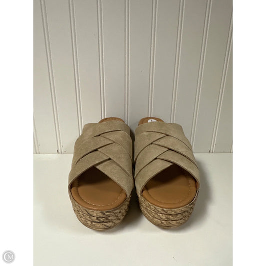 Sandals Heels Block By Clothes Mentor In Brown, Size: 7