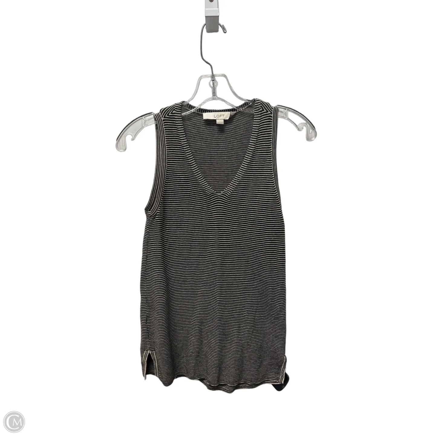 Top Sleeveless By Loft In Striped Pattern, Size: Xxs