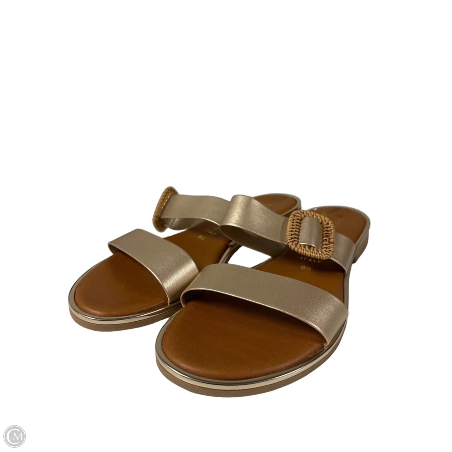 Sandals Flats By Italian Shoemakers In Brown, Size: 9.5