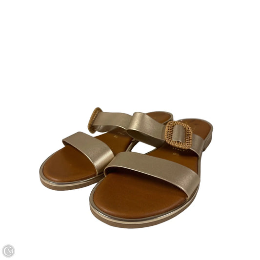 Sandals Flats By Italian Shoemakers In Brown, Size: 9.5