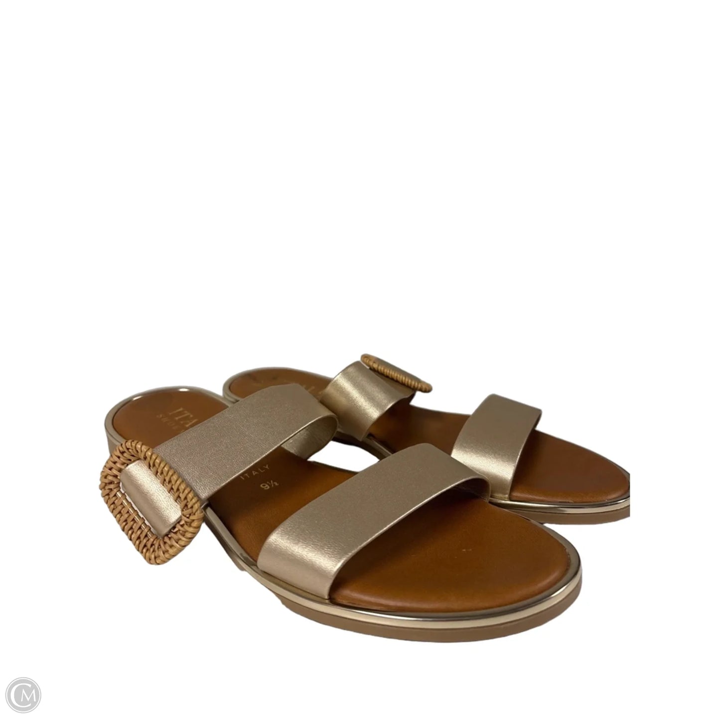 Sandals Flats By Italian Shoemakers In Brown, Size: 9.5