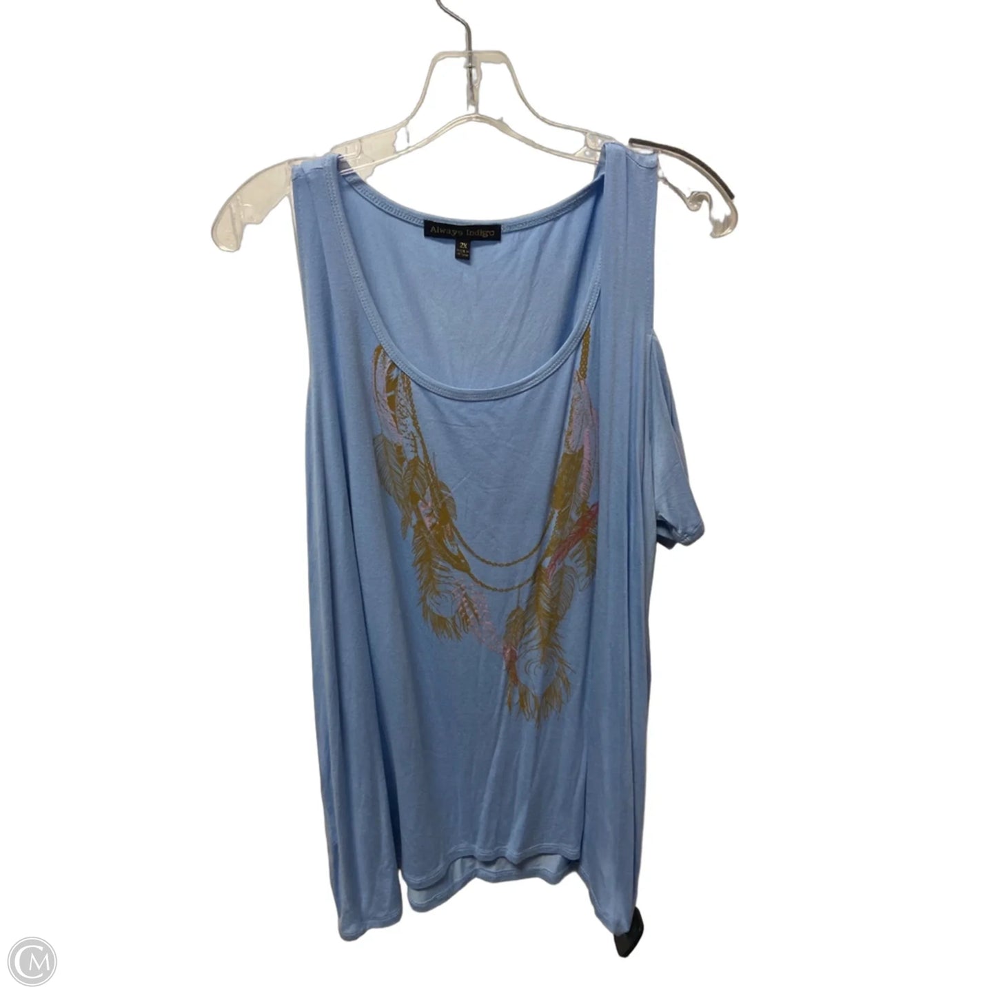 Top Short Sleeve By Always Indigo In Blue, Size: 2x