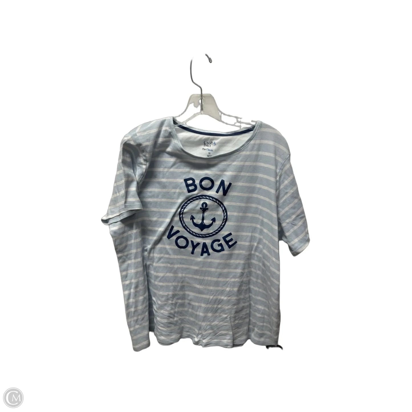 Top Short Sleeve By Croft And Barrow In Striped Pattern, Size: 1x