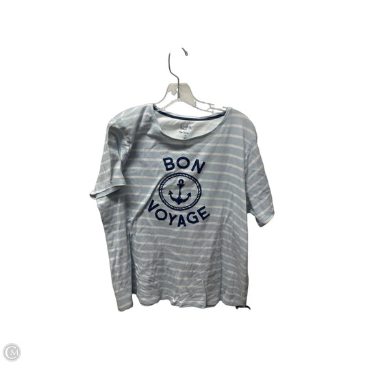 Top Short Sleeve By Croft And Barrow In Striped Pattern, Size: 1x