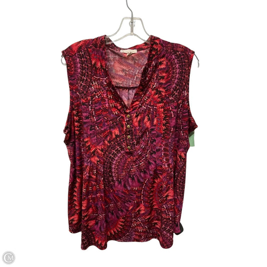 Top Sleeveless By Clothes Mentor In Red, Size: 2x