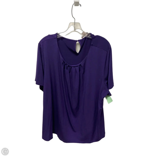 Top Short Sleeve By Calvin Klein In Purple, Size: 2x