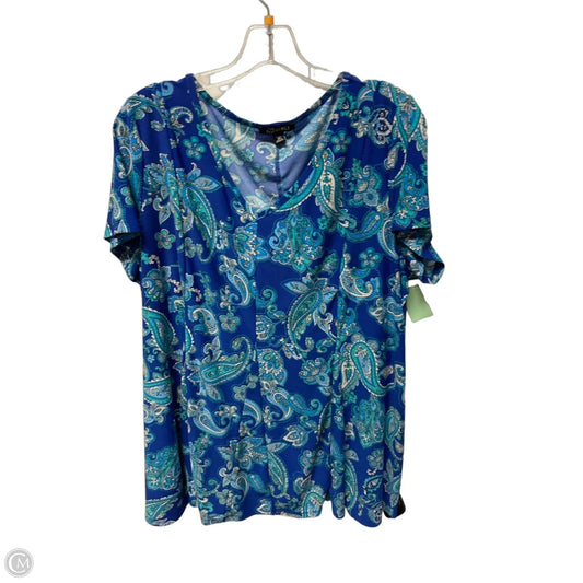 Top Sleeveless By Roz And Ali In Blue, Size: 2x