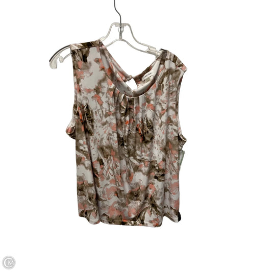 Top Sleeveless By Calvin Klein In Brown, Size: 2x