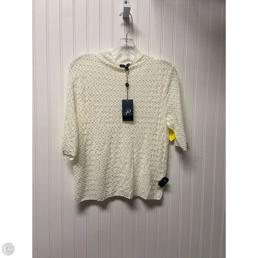 Top 3/4 Sleeve By Adrianna Papell In White, Size: Xl