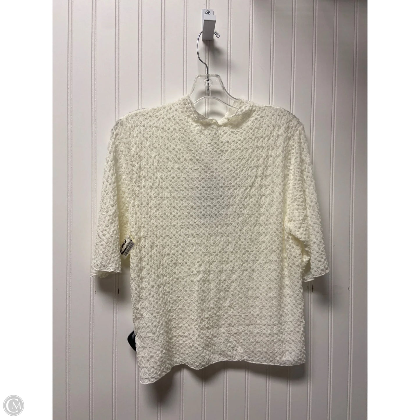 Top 3/4 Sleeve By Adrianna Papell In White, Size: Xl