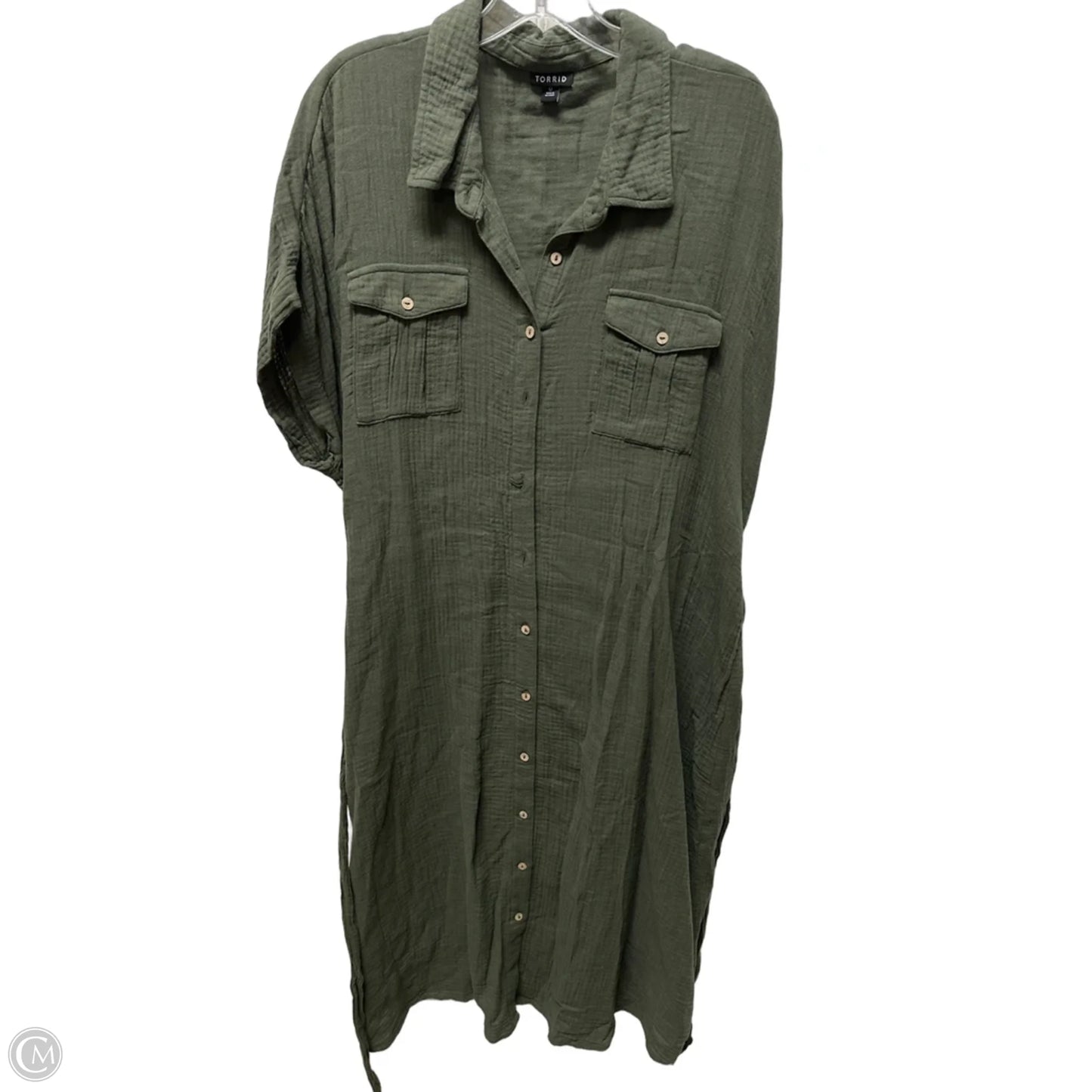 Dress Casual Midi By Torrid In Green, Size: L