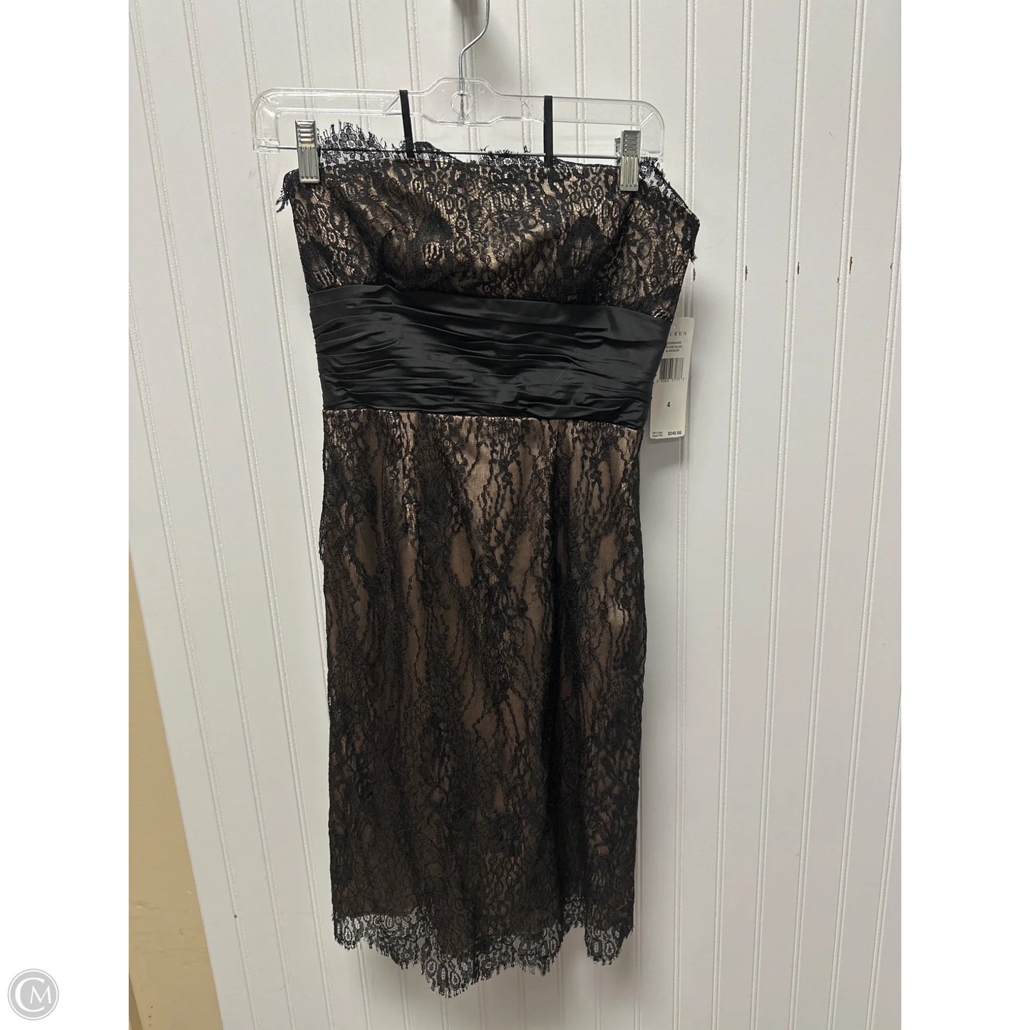 Dress Party Midi By Lauren By Ralph Lauren In Black & Gold, Size: S