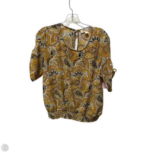 Top Short Sleeve By Michael By Michael Kors In Yellow, Size: Xl