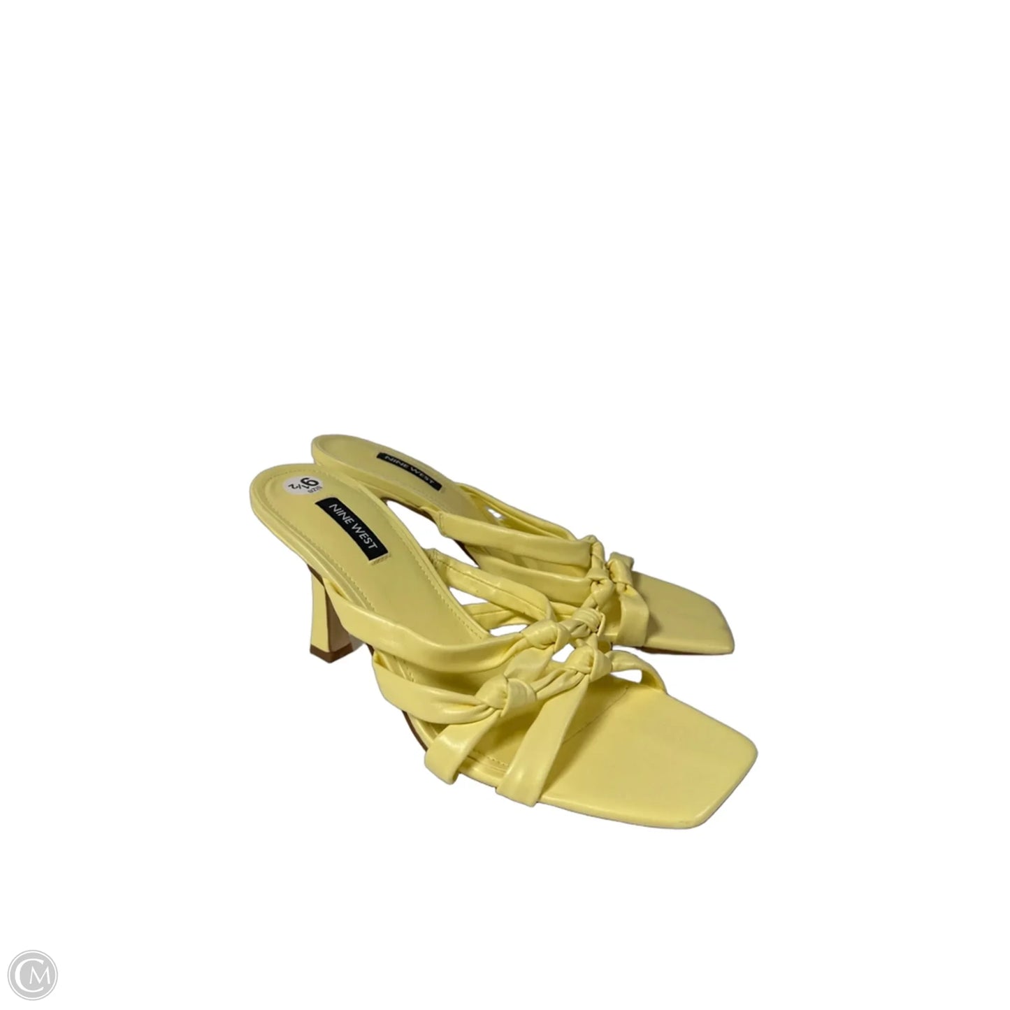 Sandals Heels Kitten By Nine West In Yellow, Size: 9.5