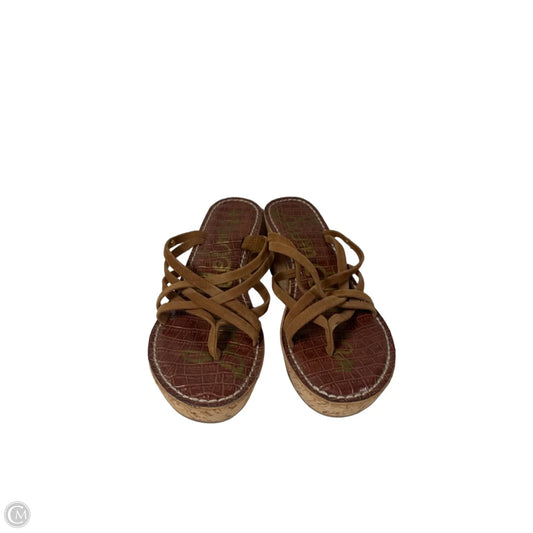 Sandals Heels Wedge By Sam Edelman In Bronze, Size: 7.5