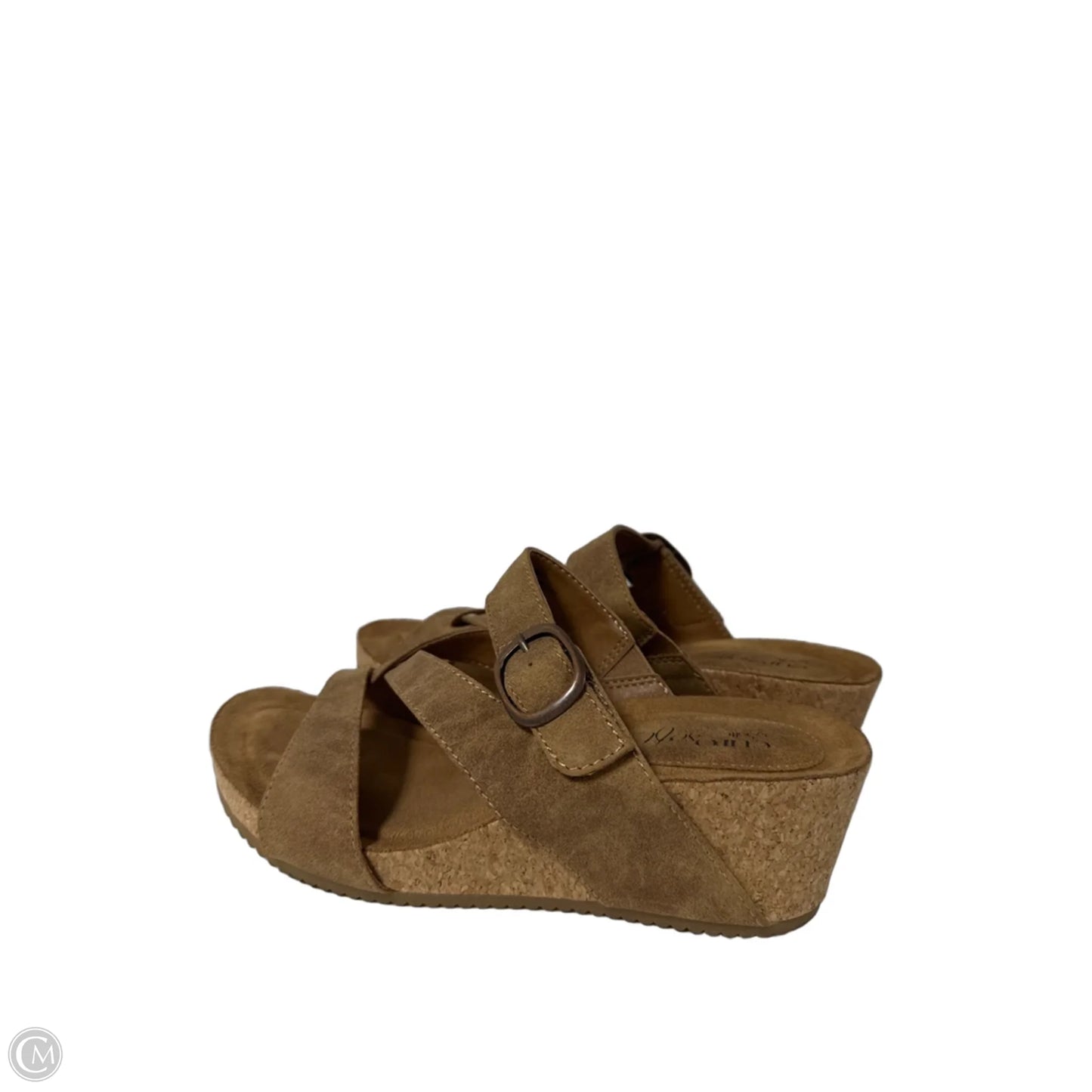 Sandals Heels Wedge By Sofft In Brown, Size: 7