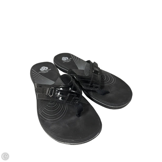 Sandals Flip Flops By Clarks In Black, Size: 8