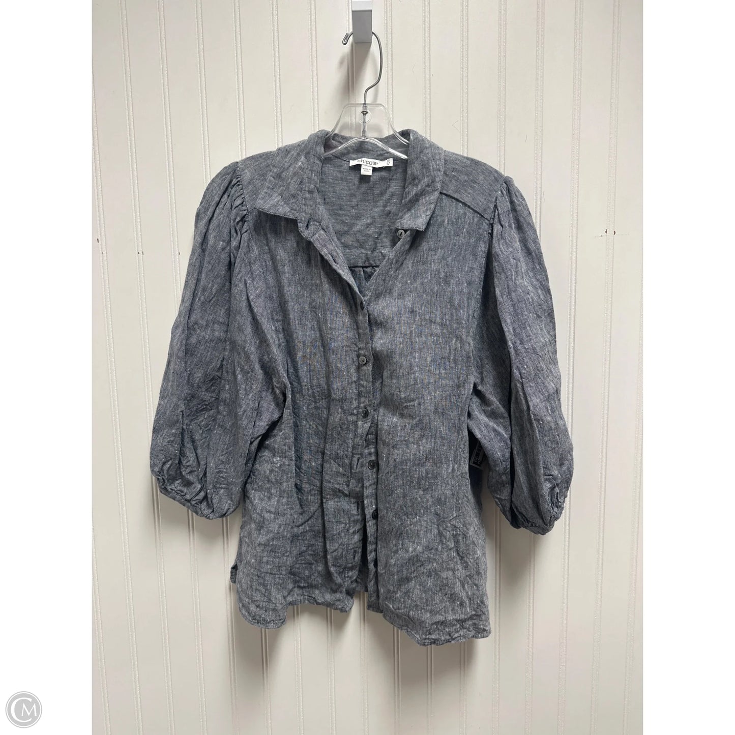 Top 3/4 Sleeve By Chicos In Blue, Size: M