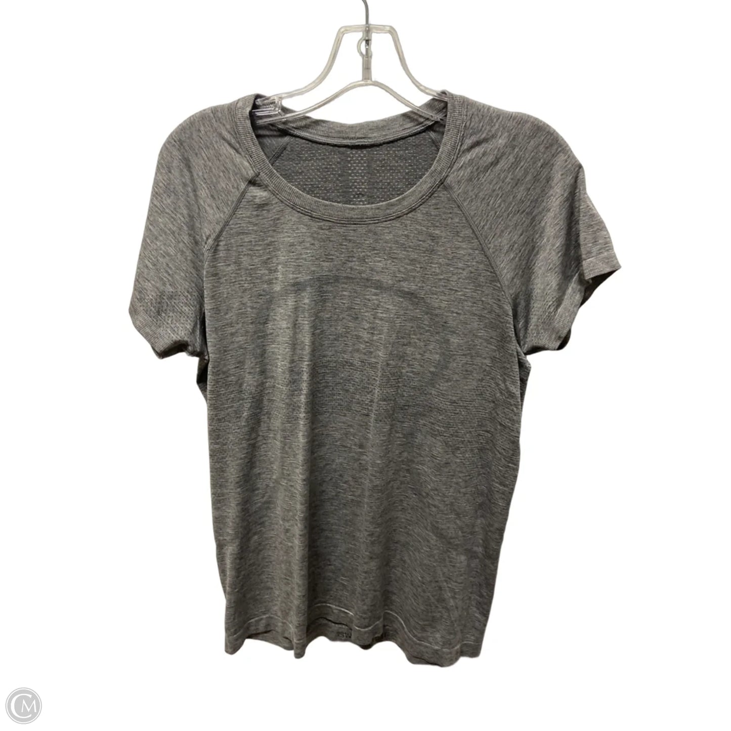 Athletic Top Short Sleeve By Lululemon In Grey, Size: L