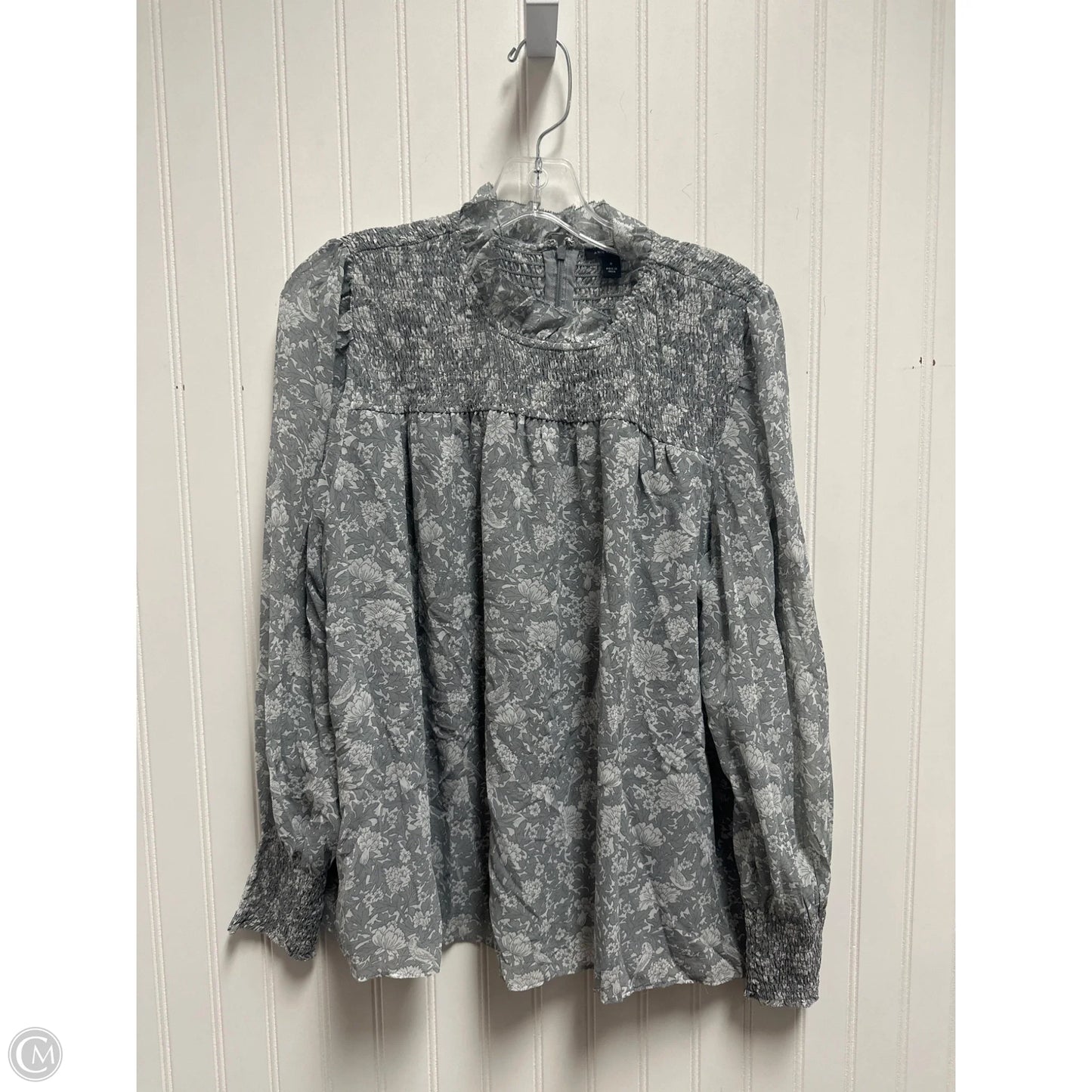 Top Long Sleeve By Ann Taylor In Grey, Size: M