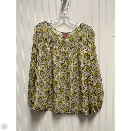 Top Long Sleeve By Vince Camuto In Yellow, Size: M