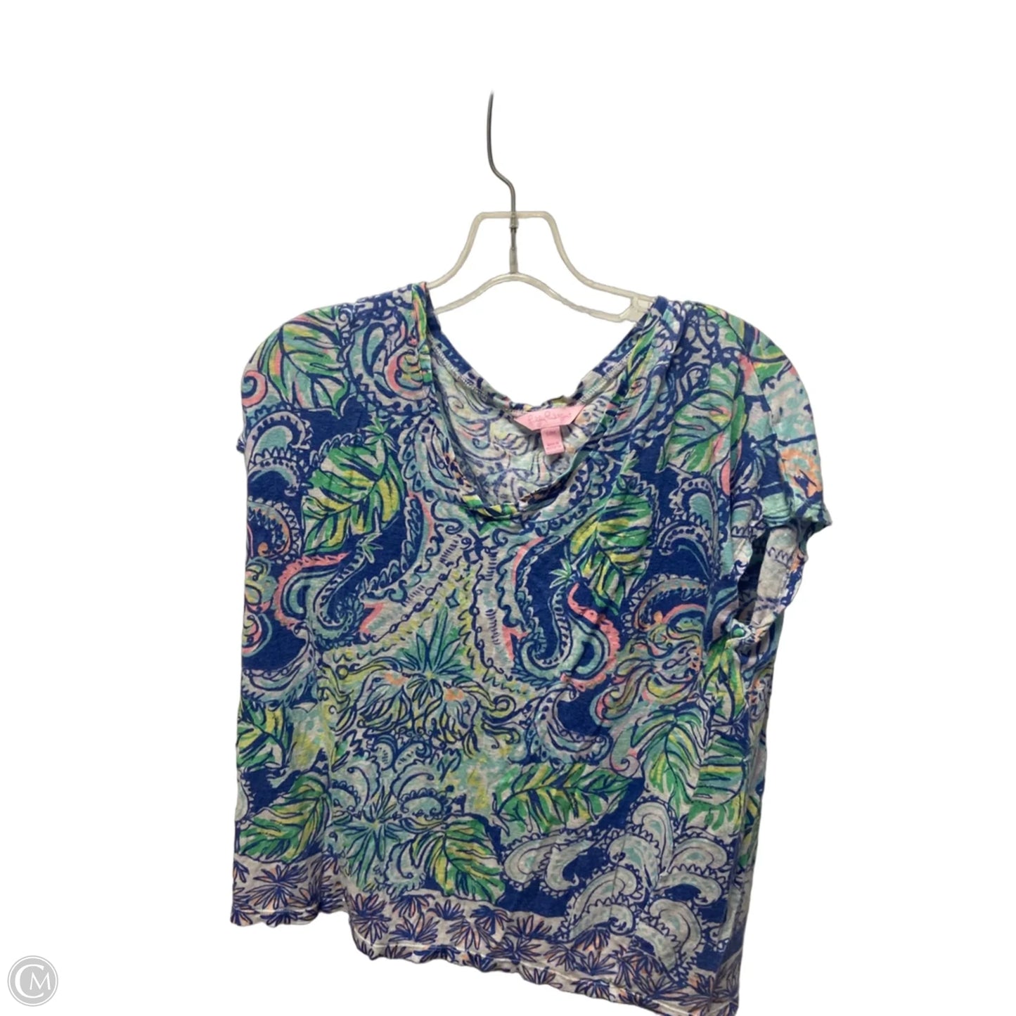 Top Short Sleeve Designer By Lilly Pulitzer In Blue, Size: S