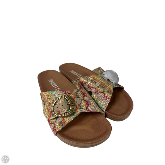 Sandals Flats By Clothes Mentor In Multi-colored, Size: 7