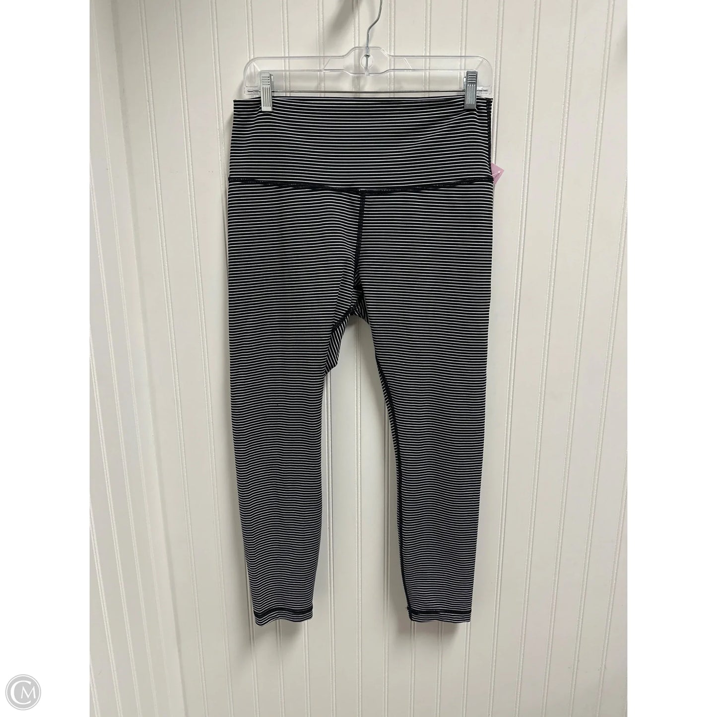 Athletic Leggings By Lululemon In Striped Pattern, Size: L