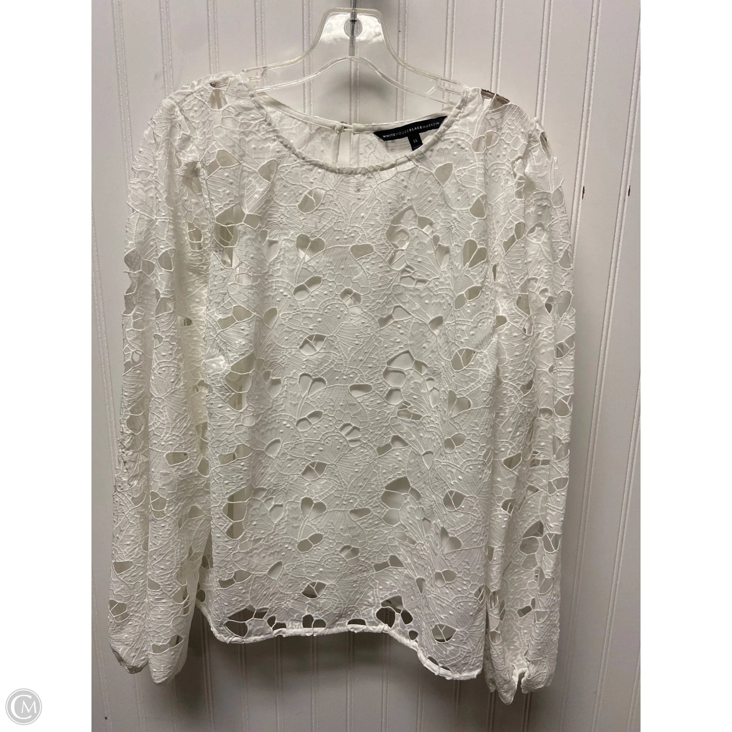 Top Long Sleeve By White House Black Market In White, Size: L