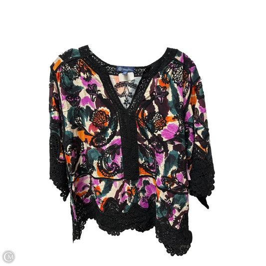 Top 3/4 Sleeve By Democracy In Purple, Size: S