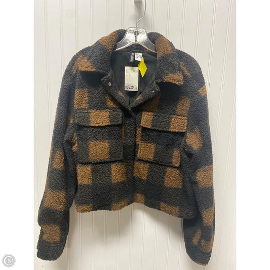 Jacket Faux Fur & Sherpa By Divided In Black & Brown, Size: L