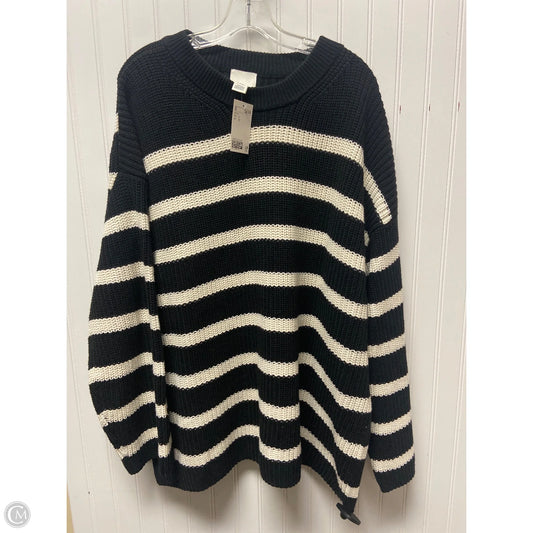 Sweater By H&m In Striped Pattern, Size: L