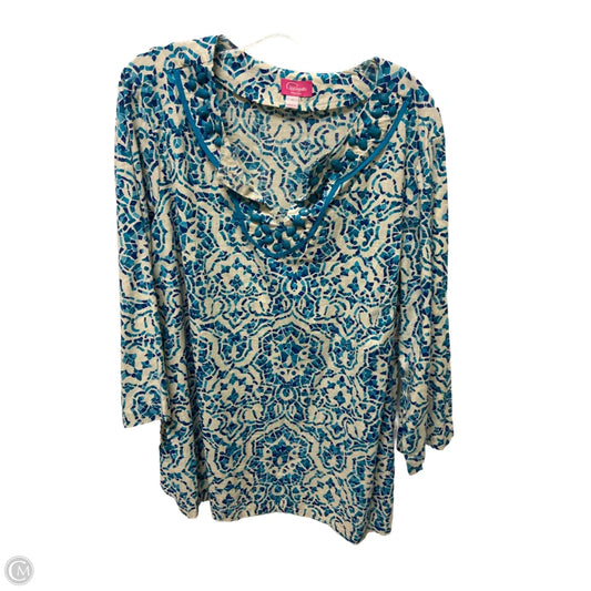 Top Long Sleeve By Cappagallo In Blue, Size: 1x