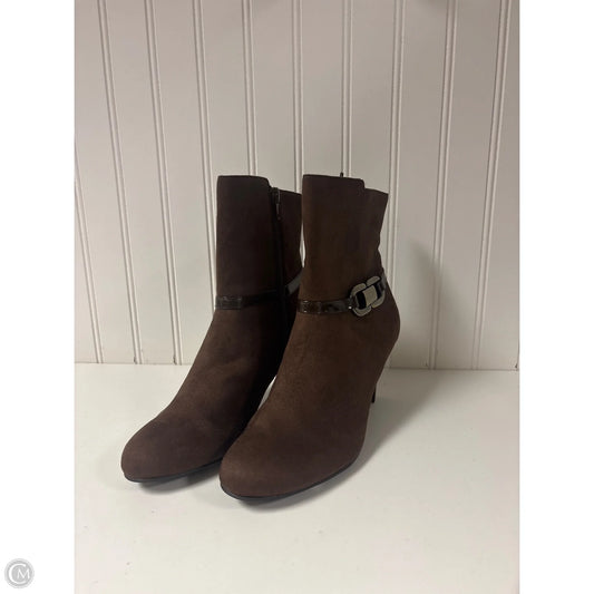 Boots Ankle Heels By Karen Scott In Brown, Size: 7.5