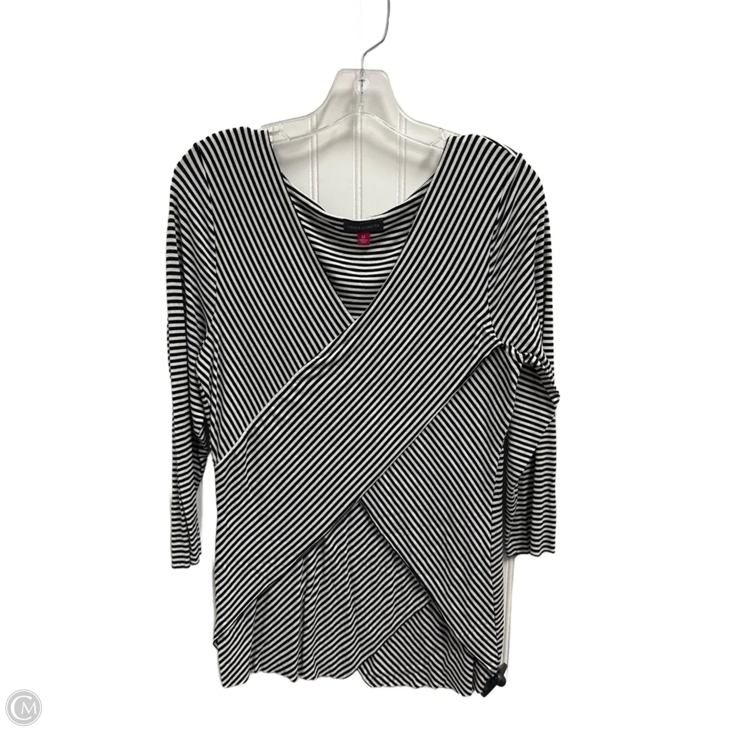 Top Long Sleeve By Vince Camuto In Striped Pattern, Size: M
