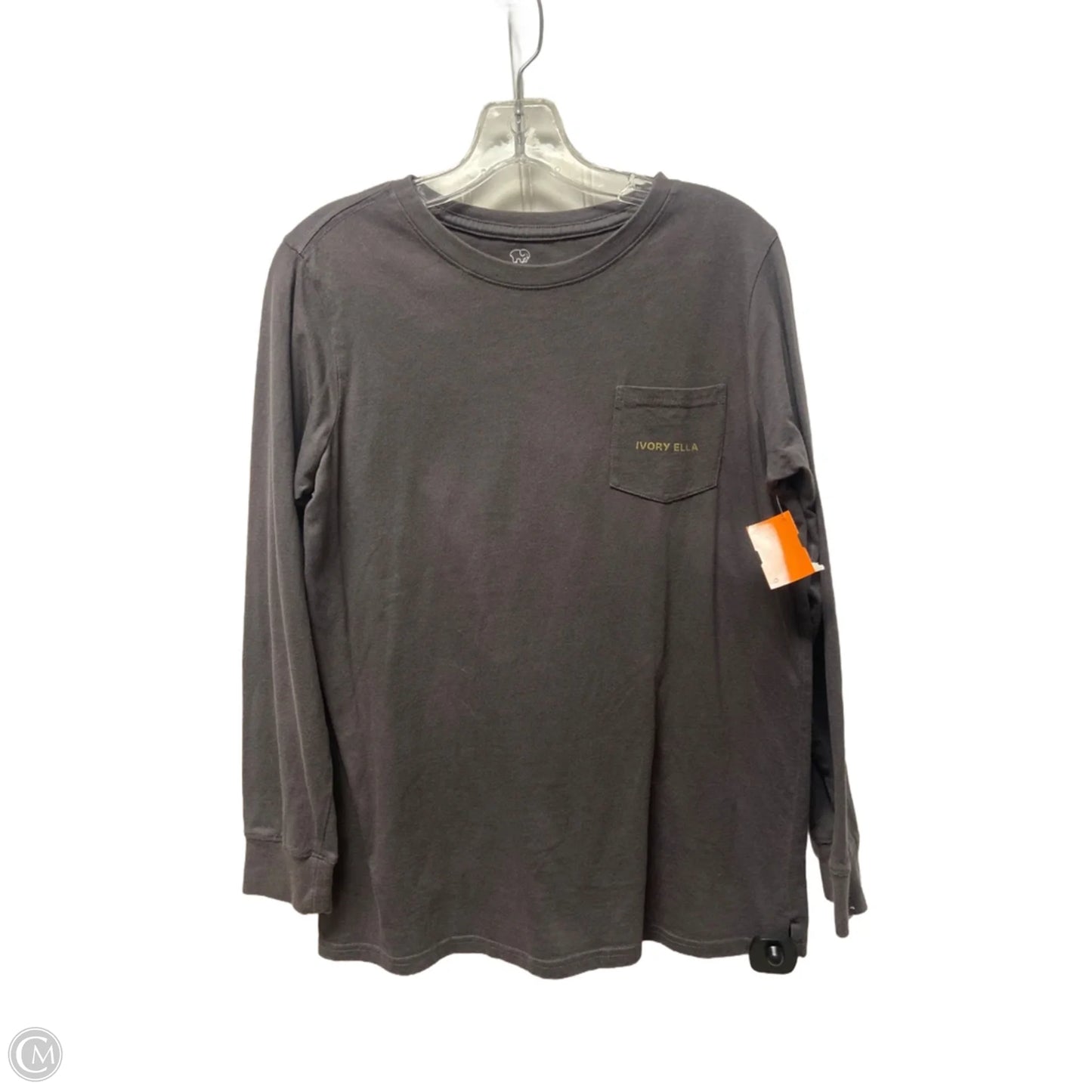 Top Long Sleeve By Ivory Ella In Grey, Size: S