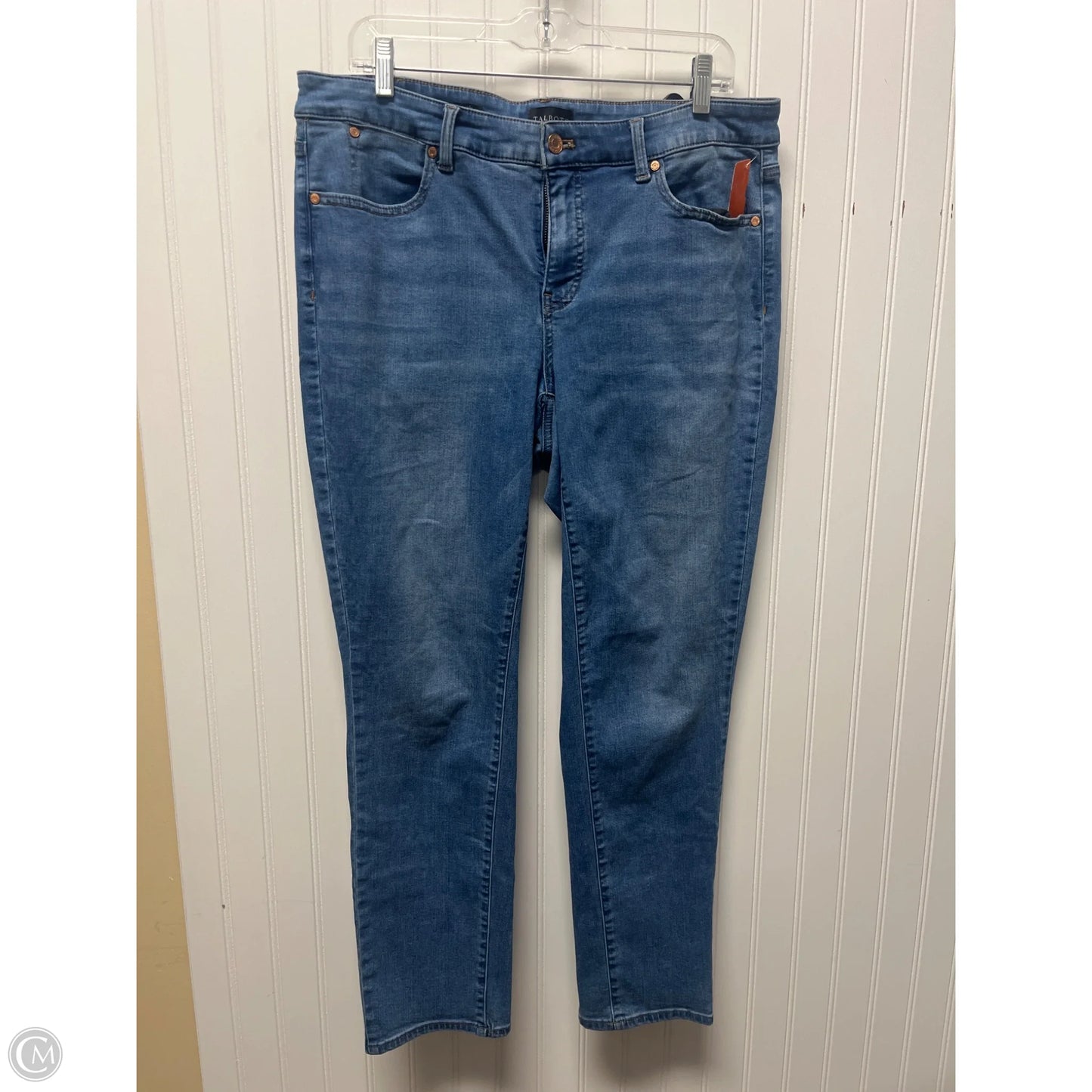 Jeans Straight By Talbots In Blue Denim, Size: 14