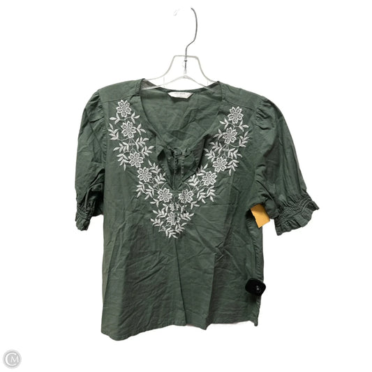 Top Short Sleeve By Lucky Brand In Green, Size: L