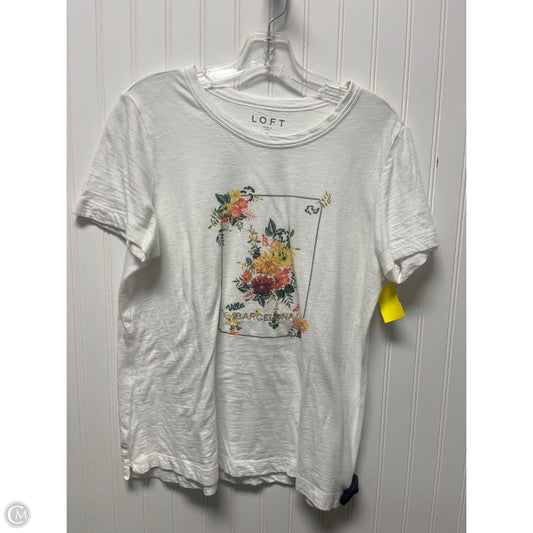 Top Short Sleeve By Loft In White, Size: M