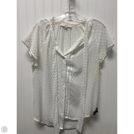 Top Short Sleeve By Loft In White, Size: S