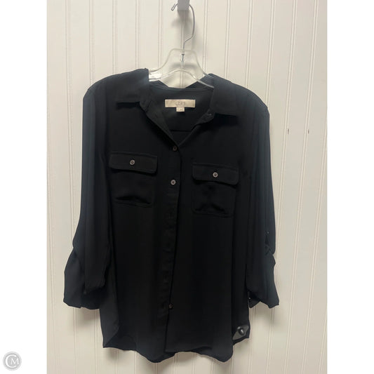 Top Long Sleeve By Loft In Black, Size: S