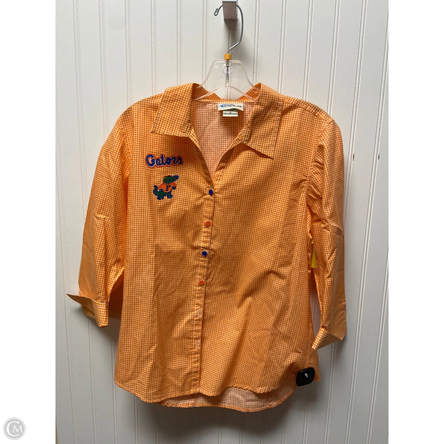 Top 3/4 Sleeve Basic By Clothes Mentor In Orange, Size: S