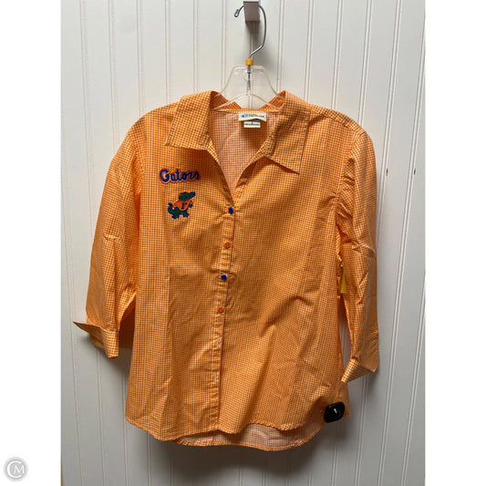 Top 3/4 Sleeve Basic By Clothes Mentor In Orange, Size: S