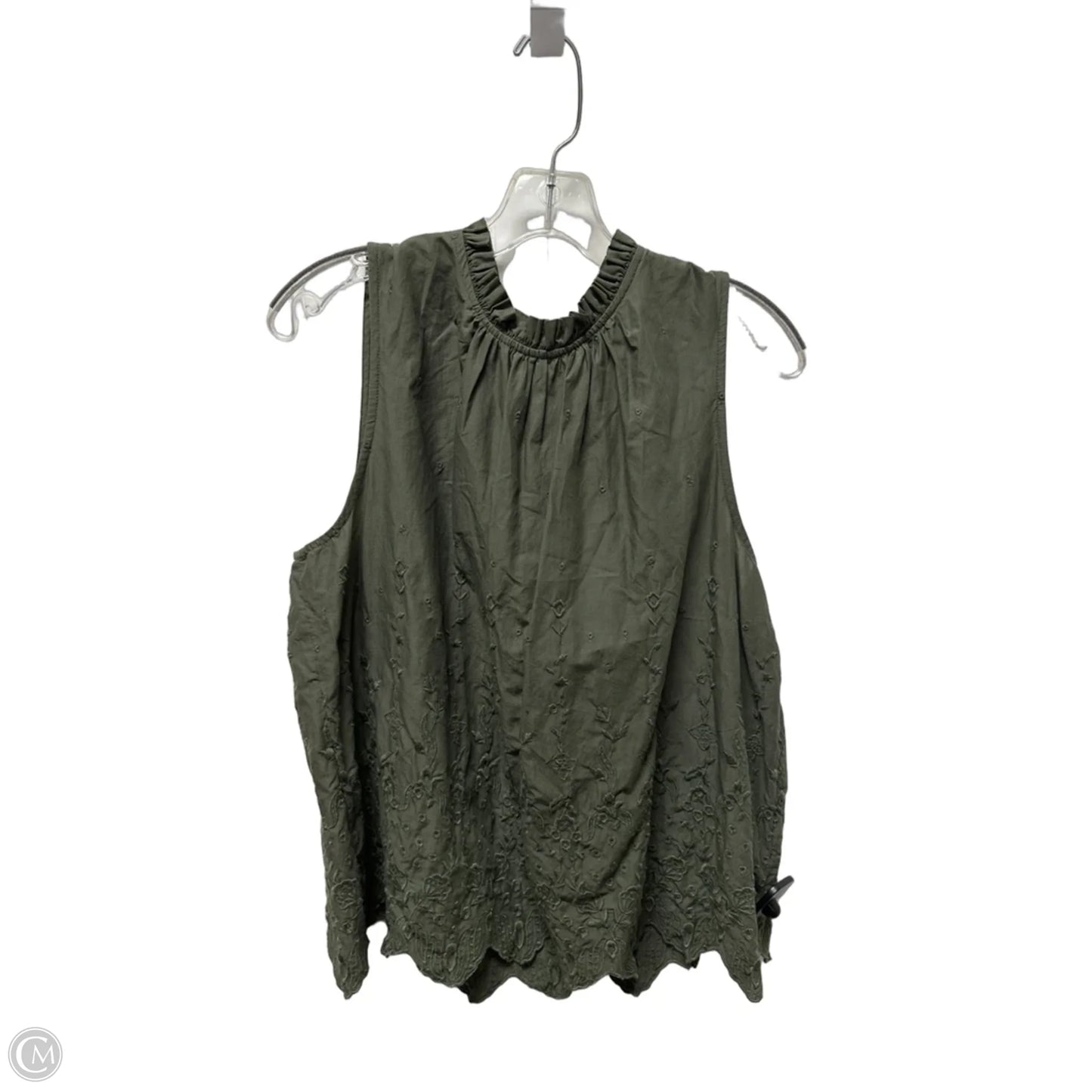 Top Sleeveless By Loft In Green, Size: L