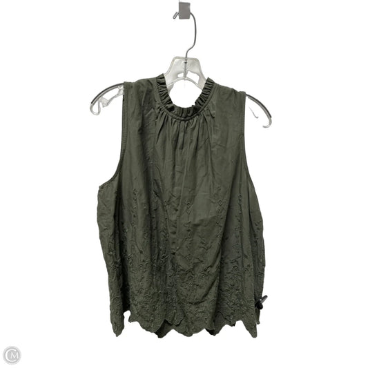Top Sleeveless By Loft In Green, Size: L