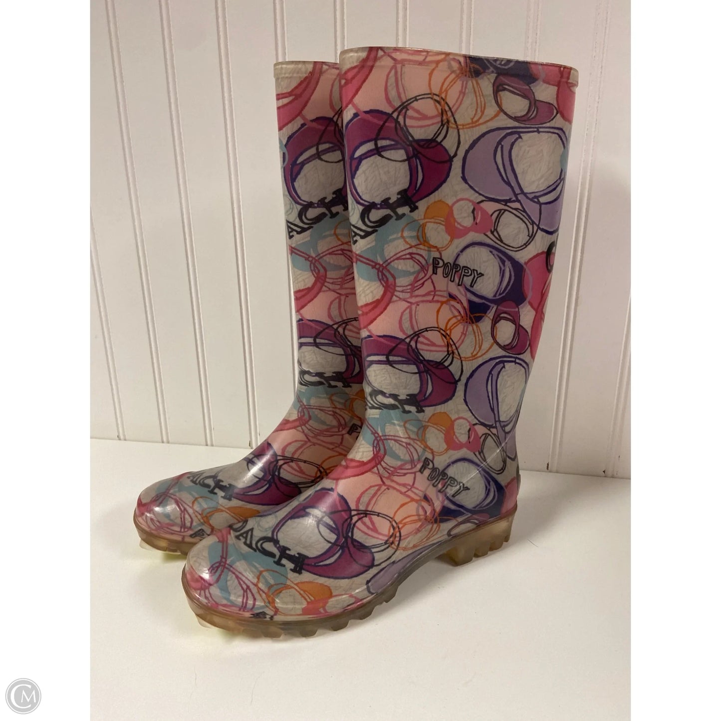Boots Designer By Coach In Multi-colored, Size: 7