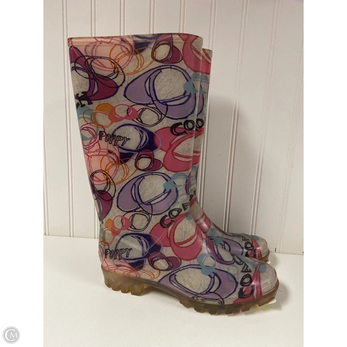 Boots Designer By Coach In Multi-colored, Size: 7